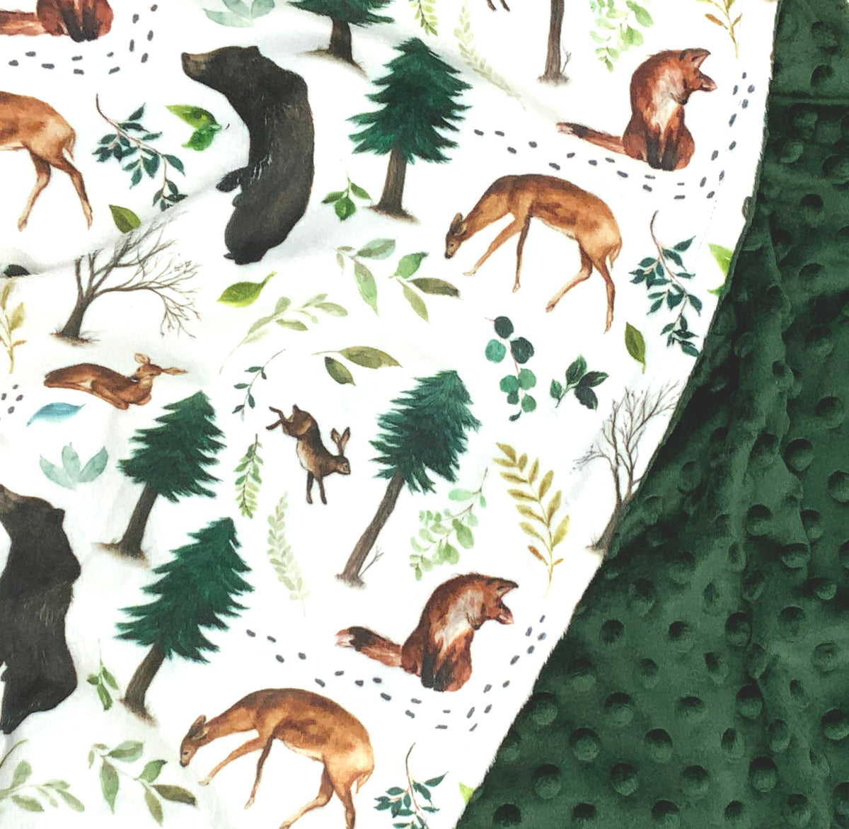 Personalized Woodland Minky Blanket