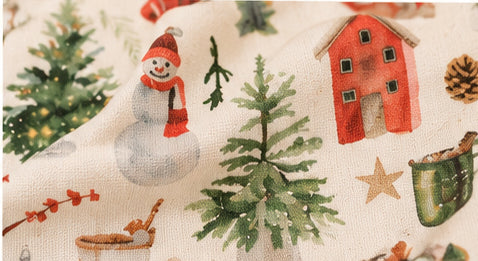 Winter Cottage Christmas Tote Bag – Handmade Seasonal Canvas Tote