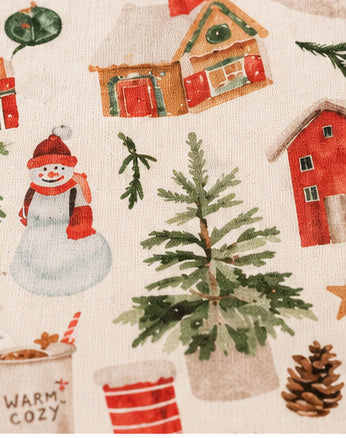 Winter Cottage Christmas Stocking – Handmade Holiday Stocking