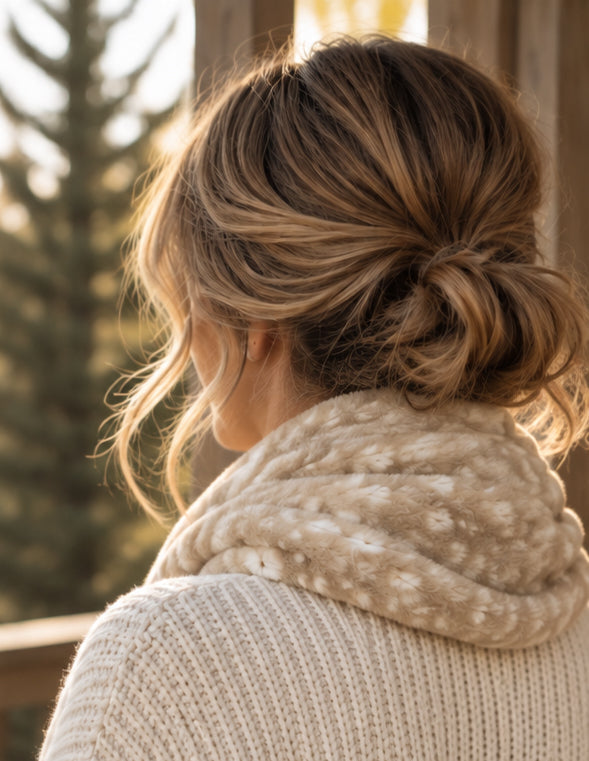 Fawn Minky Infinity Scarf – Soft Handmade Scarf for Fall & Winter
