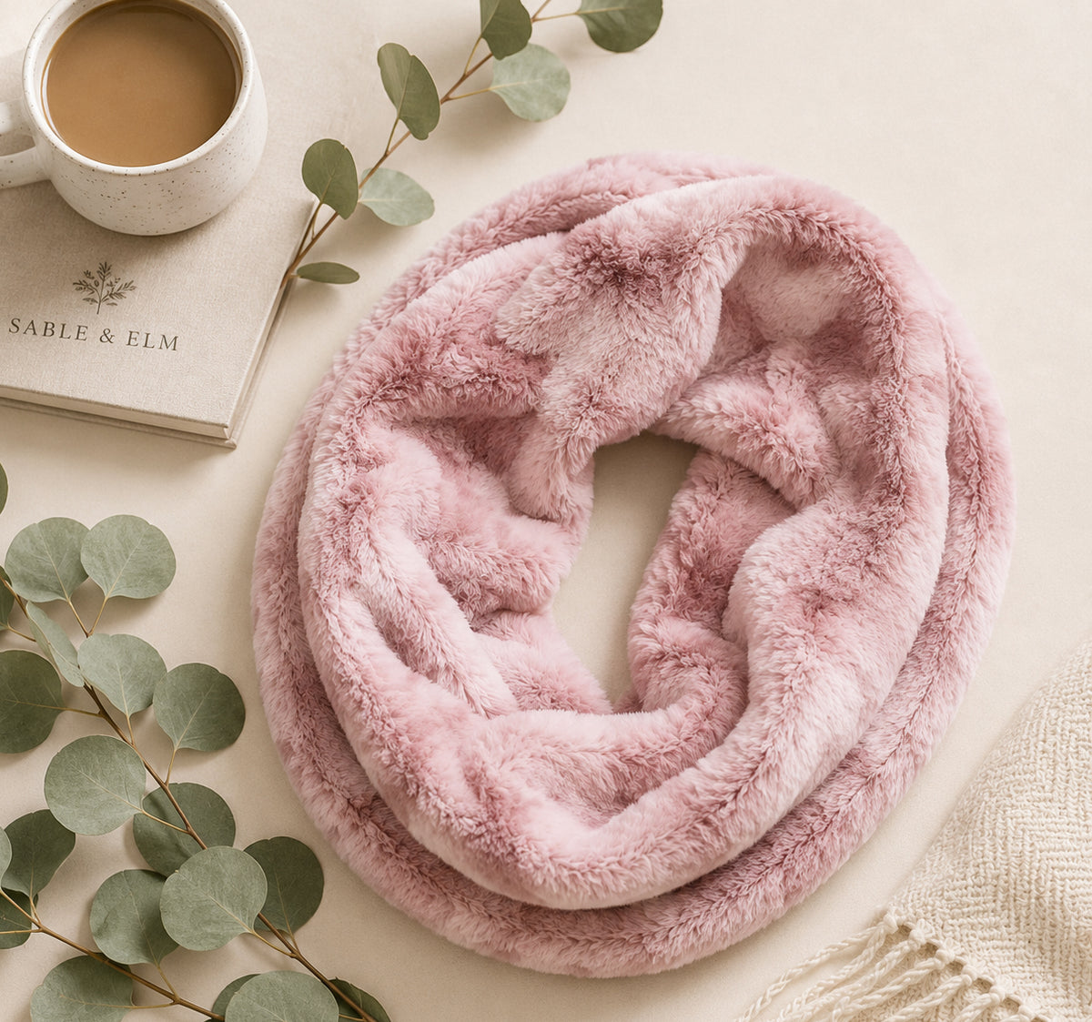 Rosewater Minky Infinity Scarf – Soft Handmade Scarf for Fall & Winter