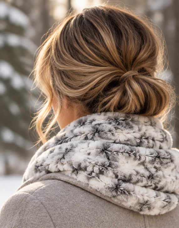 Snowy Owl Minky Infinity Scarf – Soft Handmade Scarf for Fall & Winter