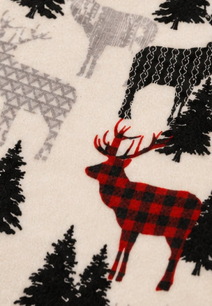 Woodland Christmas Stocking with Leather Hanging Tab