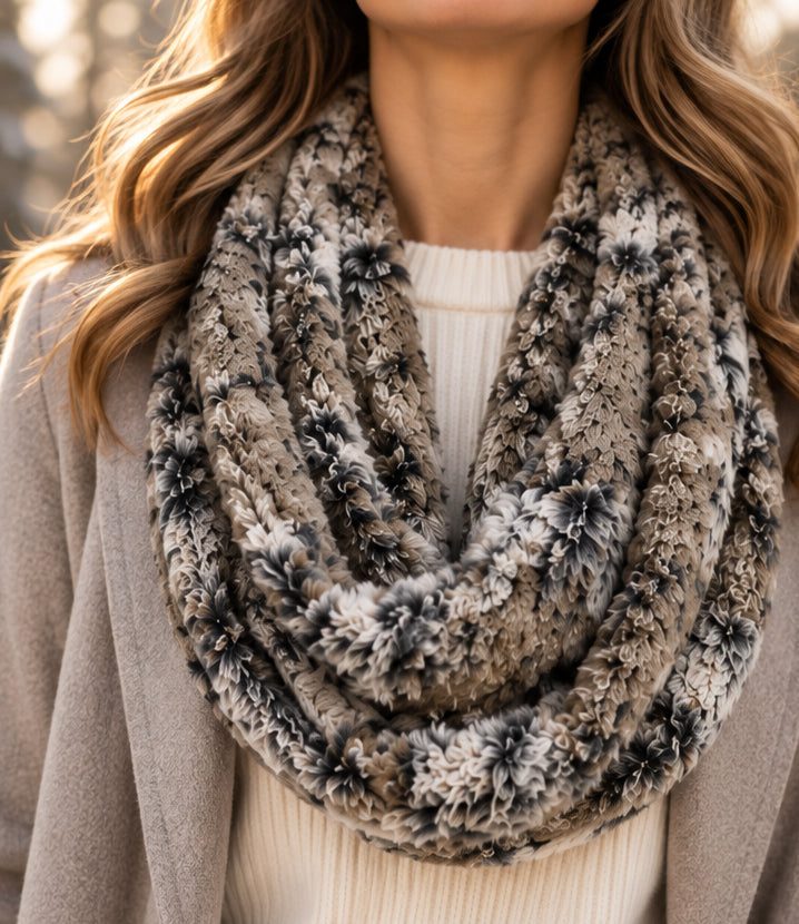 Wild Rabbit Minky Infinity Scarf – Soft Handmade Scarf for Fall & Winter