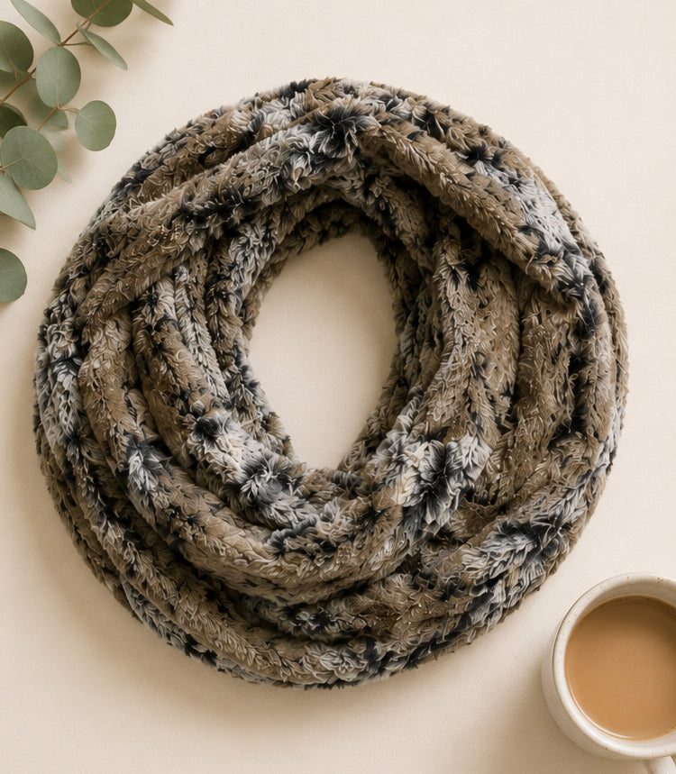 Wild Rabbit Minky Infinity Scarf – Soft Handmade Scarf for Fall & Winter