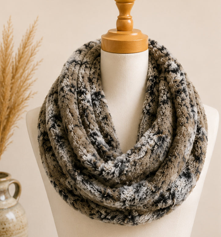 Wild Rabbit Minky Infinity Scarf – Soft Handmade Scarf for Fall & Winter