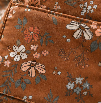 Wildflower Cotton Tote Bag – Small Handmade Tote with Exterior Pocket